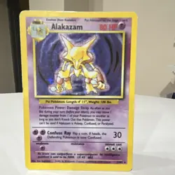 Pokemon Alakazam Base Set Holo Rare 1/102 80 HP English TCG Card 1999 - Image 1