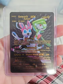 Gardevoir & Sylveon GX 130/234 Tag Team Pokemon Black Foil Fan Art Collecto Card - Image 1