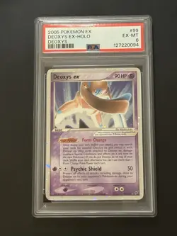 Pokemon TCG Deoxys EX Holo Ultra Rare Vintage Card 99/107 Defense PSA 6 - Image 1