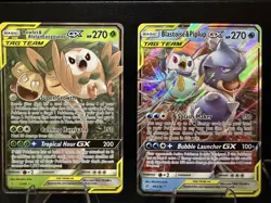Lot of 4 TAG TEAM Pokemon Cards Blastoise Charizard Raichu Rowlet - Image 3