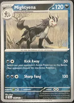 Mightyena 106/162 SV05: Temporal Forces Reverse Holo - Pokemon Card - Image 1