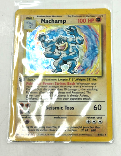 Pokemon Base Set 1st Edition Machamp Holographic Trading Card (8/102) - (N) #63E - Image 1