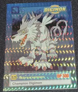 Digimon Animated Series 1999 Trading Card Bandai Holo Prism Garurumon 20/34 - Image 2