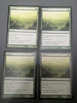 Mtg Explore Worldwake x4 - Magic the Gathering Worldwake Explore Playset LP - Image 1