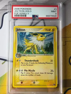 2006 Pokemon Jolteon 3/17 Pop Series 3 PSA 9 MINT Holo - Image 2