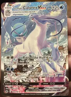 Pokemon TCG Chilling Reign Ice Rider Calyrex VMAX 203/198 Full Art Alt Art NM - Image 1