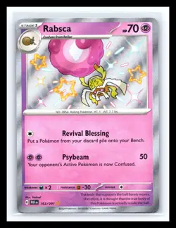 💥 Rabsca - # 163/091 Pokemon TCG SV: Paldean Fates Shiny Rare Holo 2024 - Image 1