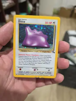 Pokemon - Fossil Set Unlimited WOTC - Ditto 3/62 Holo Rare PLAYED - Image 1