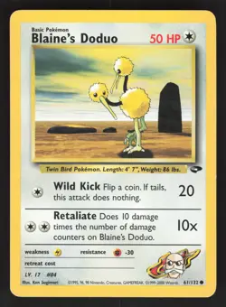 Blaine's Doduo 61/132 Pokemon TCG Gym Challenge LP - Image 1