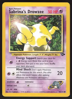 Sabrina's Drowzee 95/132 Common Pokemon TCG Gym Challenge VLP - Image 1