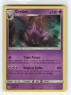 CROBAT 56/149 SUN MOON BASE HOLO RARE POKEMON TCG NM - Image 1