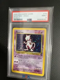 Pokemon Mewtwo Base Set 2 Holo Rare #10 PSA 9 Mint - Image 2