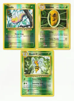 Weedle Kakuna Beedrill Reverse Holo Lot 5/108 6/108 7/108 - Pokemon Evolutions - Image 1