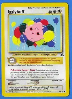 2001 Wizards Pokemon Neo Discovery Unlimited Igglybuff 40/75 Non-Holo NM-MT - Image 2