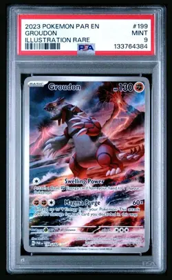 Pokemon PSA 9 Groudon 199/182 Paradox Rift Illustration Rare - Image 1