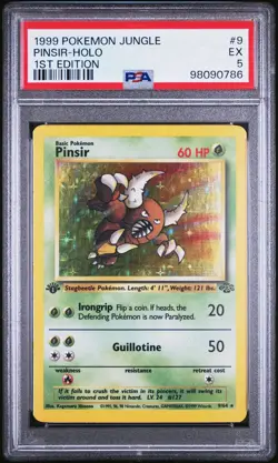 Pinsir 1st Edition Jungle 9/64 - Holo Rare WOTC 1999 Pokemon PSA 5 EX Clean L@@K - Image 1