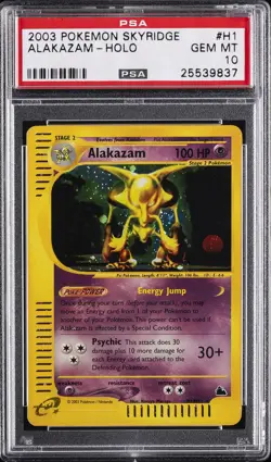 2003 POKEMON SKYRIDGE #H1 ALAKAZAM-HOLO PSA 10 - Image 1