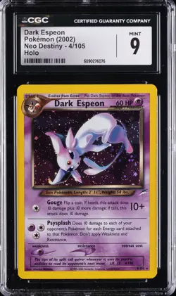 2002 POKEMON NEO DESTINY HOLO #4/105 DARK ESPEON CGC 9 - Image 1