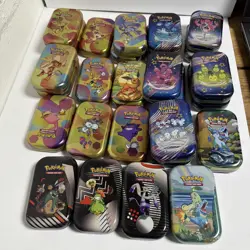 Pokemon TCG Mini Tin Lot of 27 Mixed Sets EMPTY Tins No Packs 151 Paldean Fates - Image 1
