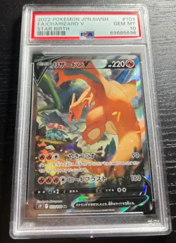 Charizard V 103 Star Birth Full Art PSA 10 2022 Pokemon Japanese Sword & Shield - Image 1