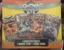 Pokemon TCG Lightning Power BOX With 4 Pokemon Packs Mystery Box Factory Sealed - Image 1