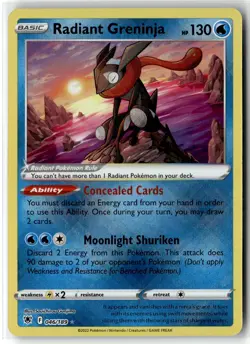 Radiant Greninja ⭐ 046/189 Holo Radiant Rare Astral Radiance 2022 Pokemon NM - Image 1