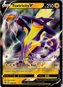 Toxtricity V - 070/192 - Pokemon Rebel Clash Sword & Shield Ultra Rare Card NM - Image 1