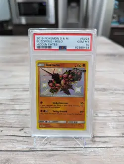 Buzzwole SV24 Shiny Holo PSA 10 2019 Pokemon Sun & Moon Hidden Fates Graded Card - Image 1