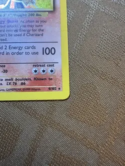 Pokemon TCG Charizard 1999 Holo Rare Card 4/102 Base Set Unlimited - Image 5