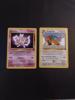 Pokemon Cards DRAGONITE & MEWTWO BLACK STAR PROMO -WB "The first Movie" - Image 1