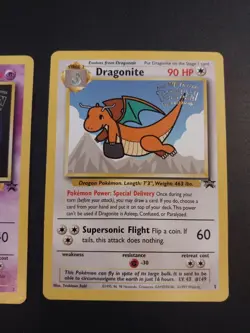 Pokemon Cards DRAGONITE & MEWTWO BLACK STAR PROMO -WB "The first Movie" - Image 2