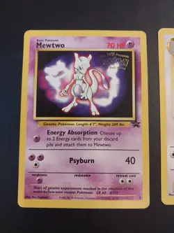 Pokemon Cards DRAGONITE & MEWTWO BLACK STAR PROMO -WB "The first Movie" - Image 3