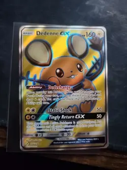 Pokemon TCG Dedenne GX Full Art Holo Card 195/214 Unbroken Bonds - Image 1