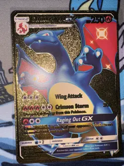 Fan Art Pokemon TCG Charizard GX Hidden Fates SV49/SV94 Holo Gold Art Fan Card - Image 1