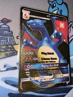 Fan Art Pokemon TCG Charizard GX Hidden Fates SV49/SV94 Holo Gold Art Fan Card - Image 2