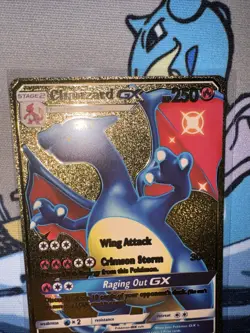 Fan Art Pokemon TCG Charizard GX Hidden Fates SV49/SV94 Holo Gold Art Fan Card - Image 3