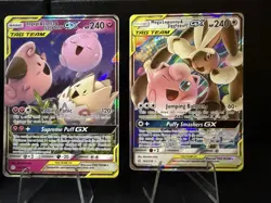 Lot of 4 TAG TEAM Pokemon Cards Jigglypuff Lopunny Togepi Buzzwole - Image 5