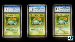Venusaur No Rarity 3 Card Lot Base Set Japanese 1996 Pokemon CGC 2.5, 3.5, 4 - Image 1