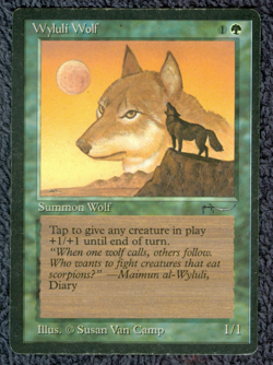 ARABIAN NIGHTS Wyluli Wolf (dark) common Magic the Gathering Moderate Play - Image 1