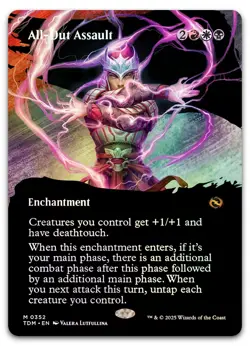 All-Out Assault (Borderless) #352 (Foil) (NM) Tarkir Dragonstorm TDM Magic MTG - Image 1