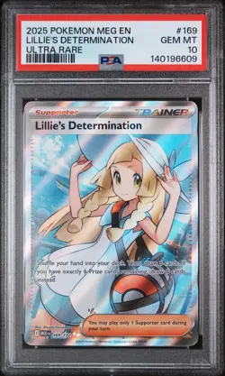 2025 Pokemon Meg En-Mega Evolution #169 Lillie'S Determination Ultra Rare PSA 10 - Image 1