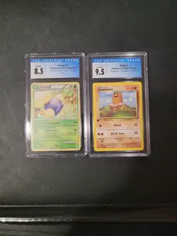 Pokemon Tcg Spanish Jumpluff, And French Diglett 2 Slab Lot - Image 1