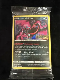 Pokemon TCG Galarian Moltres SWSH125 Prerelease Promo Holo SEALED Evolving Skies - Image 1