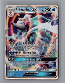 Primarina GX 42/149 - Pokemon TCG Sun & Moon Base Set Ultra Rare Card LP - Image 1