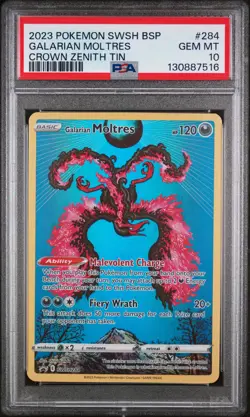 Galarian Moltres Crown Zenith Tin Pokemon Swsh Black Star Promo SWSH284 PSA 10 - Image 1