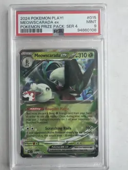 Pokemon TCG Meowscarada ex Prize Pack Play Promo PSA 9 - Image 1