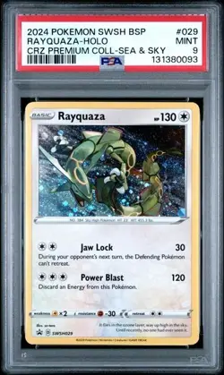 Rayquaza SWSH029 Holo Rare Pokemon SWSH Crown Zenith Promo PSA 9 MINT - Image 1