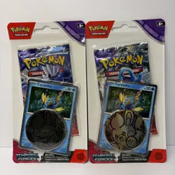 Pokemon TCG: Scarlet & Violet Temporal Forces Checklane Blister - Carvanha 2 pk 820650853319 - Image 1