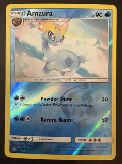 Amaura 27/131 SM Forbidden Light Reverse Holo Pokemon TCG LP - Image 1