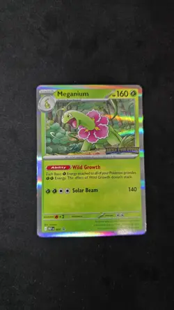 Pokemon TCG Meganium 001 Me: Mega Evolution Promo Holo 2025 English STAMP - Image 1